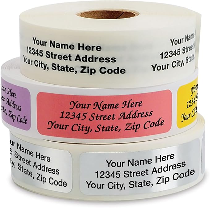 Personalized Return Address Labels, Roll of 500 Silver Foil Self-Adhesive - Image 7