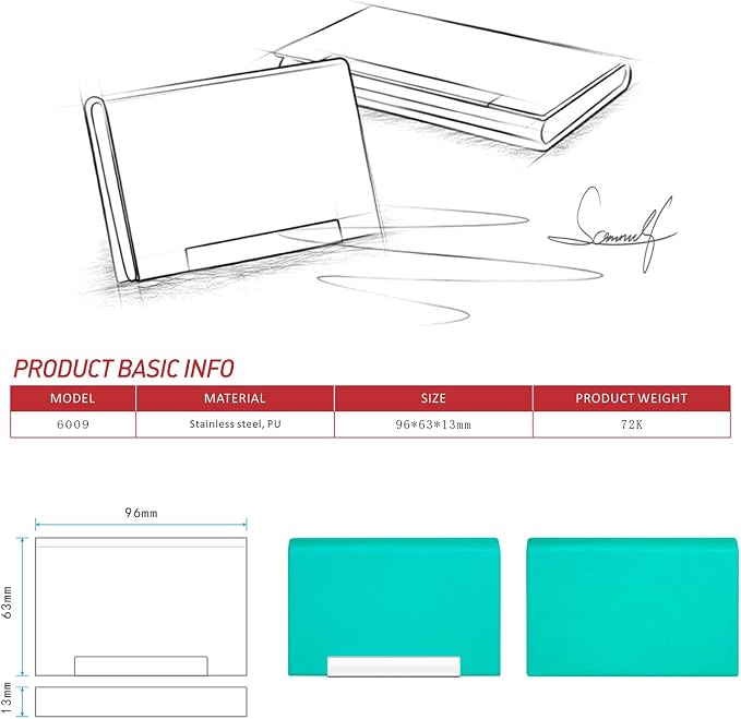 Padike Business Card Holder, Business Card Case Professional PU Leather & - Image 2