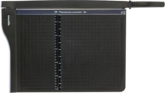 Amazon Basics Paper Trimmer Cutter for Office and Crafts, Heavy-Duty, Portable Paper Slicer, 15-Inch, 10-Sheet Cardstock-DeskLoop Office