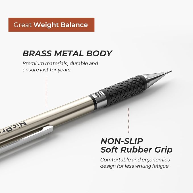 Nicpro 0.7 mm Art Mechanical Pencil Set in Storage Case, 3 Erasers - Image 3