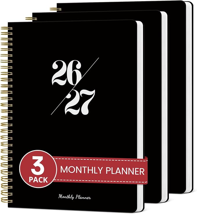 Monthly Planner 2026-2027, 3 Pack, 18 Months Calendar Planner 2026-2027 by Taja