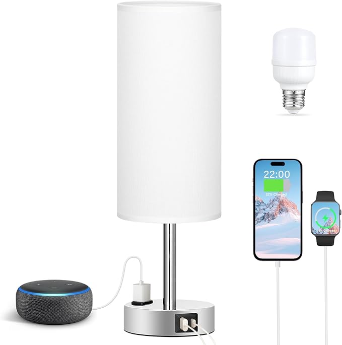 Fenmzee White Touch Bedroom Table Lamp - Image 6
