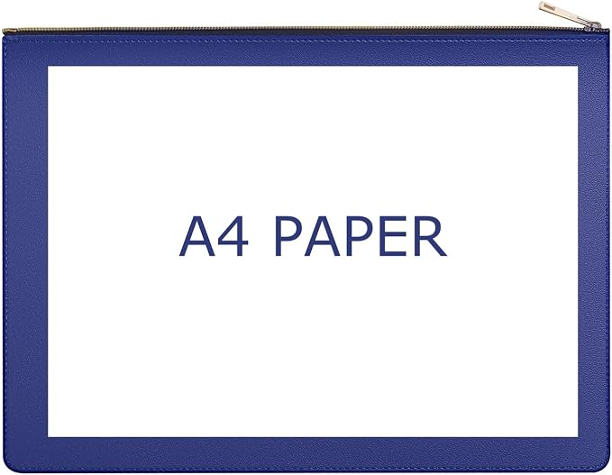 PU Leather A4 File Folder Zipper Document Holder Envelope Folder Case - Image 5