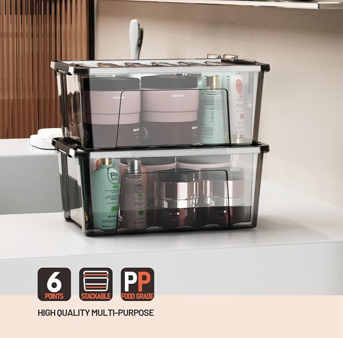 WYT 5-Quart Small Plastic Storage Container Bin - Image 7