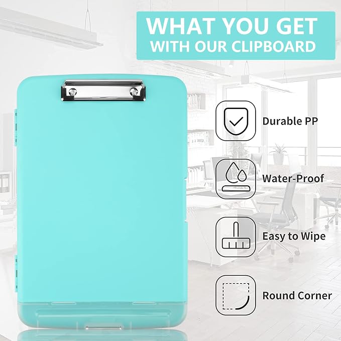 SFLHHDM Clipboard with Storage, Clip Boards 8.5x11, Plastic Clipboards with Pen - Image 7