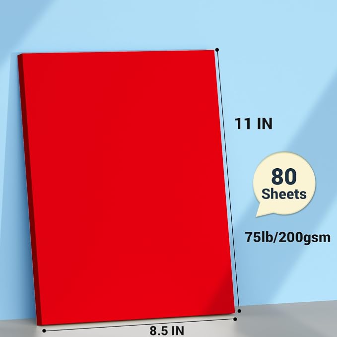 Cardstock Paper, 80 Sheets Christmas Card Stock, 200GSM Thick Printer Paper - Image 2