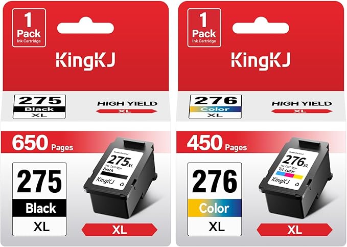 275XL 276XL Ink Cartridge 2-Pack Replacement for Canon PG-275XL CL-276XL 275 276 Ink Cartridges Combo Compatible PIXMA TS3520 TS3522 TS3500 TR4720 TR4722 TR4700 Printer Inkjet All-in-one Color Black-DeskLoop Office
