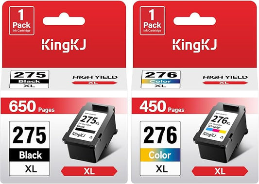 275XL 276XL Ink Cartridge 2-Pack Replacement for Canon PG-275XL CL-276XL 275 276 Ink Cartridges Combo Compatible PIXMA TS3520 TS3522 TS3500 TR4720 TR4722 TR4700 Printer Inkjet All-in-one Color Black-DeskLoop Office