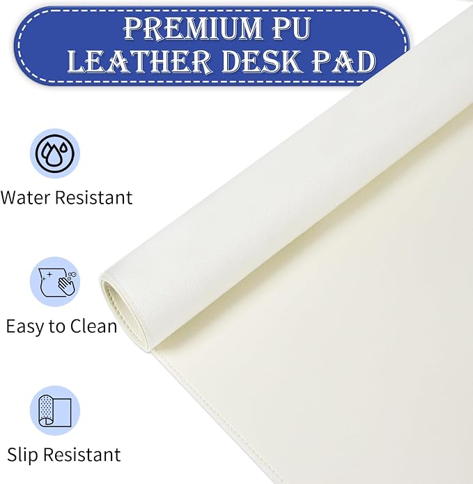 Large Desk Pad, 47.2" x 17" PU Leather Desk Mat - Image 4