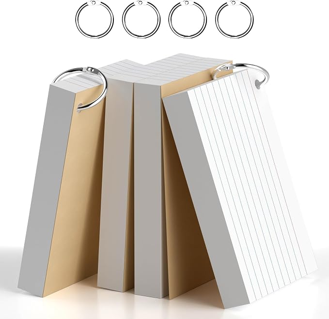 White Index Cards 4 x 6 Inch, Ruled and Blank Note Cards by Unknown
