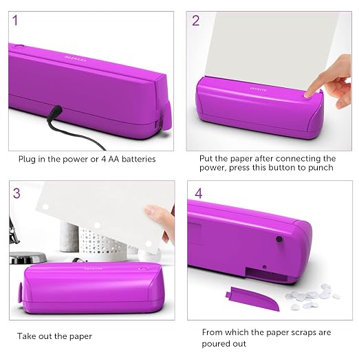 Electric 3 Hole Paper Punch, VEYETTE Paper Puncher - Image 7