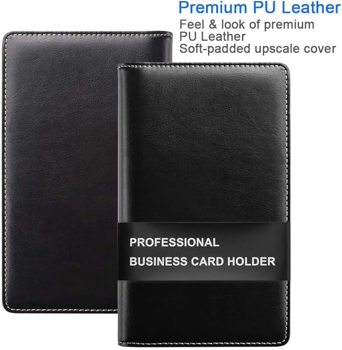 Sooez Leather Professional Business Card Book Holder Organizer, 240 Capacity - Image 2