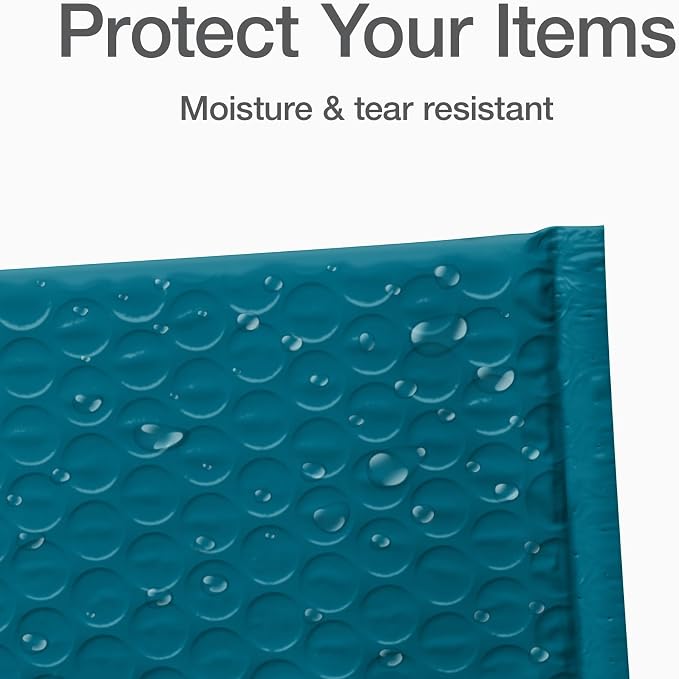 Quality Park Bubble Mailers, 4 x 8 Shipping Envelopes, Small Blue Padded - Image 2