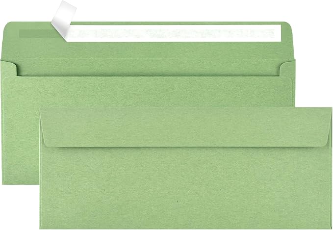 Green #10 Envelopes 100 Count Self Seal Envelopes Red by Horchen