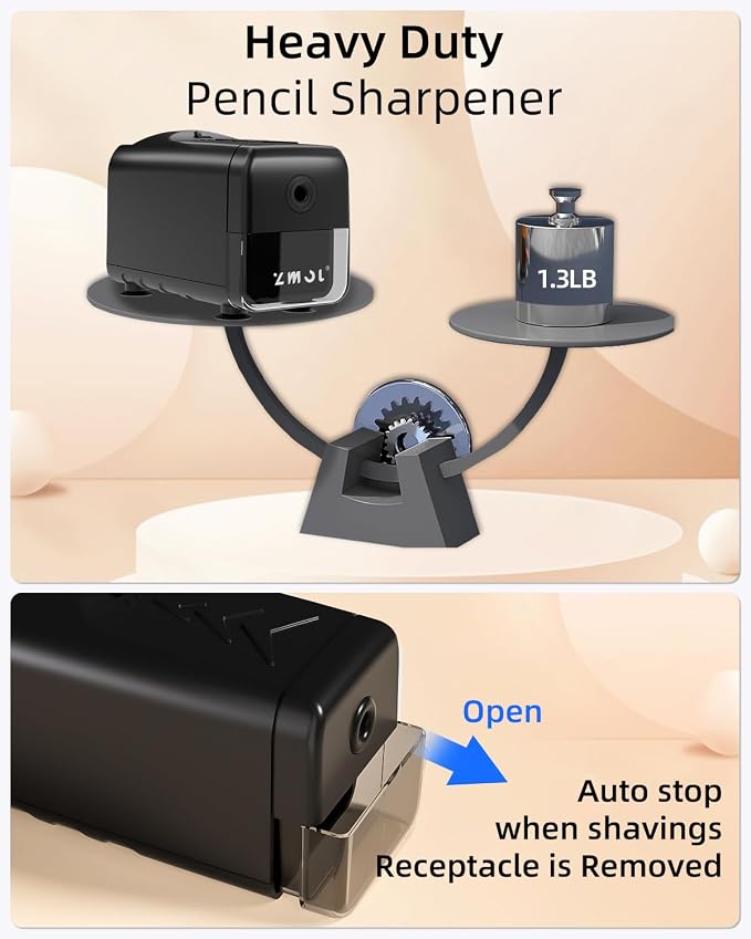 Zmol Electric Pencil Sharpener for Classroom, Heavy Duty Pencil Sharpener for - Image 8