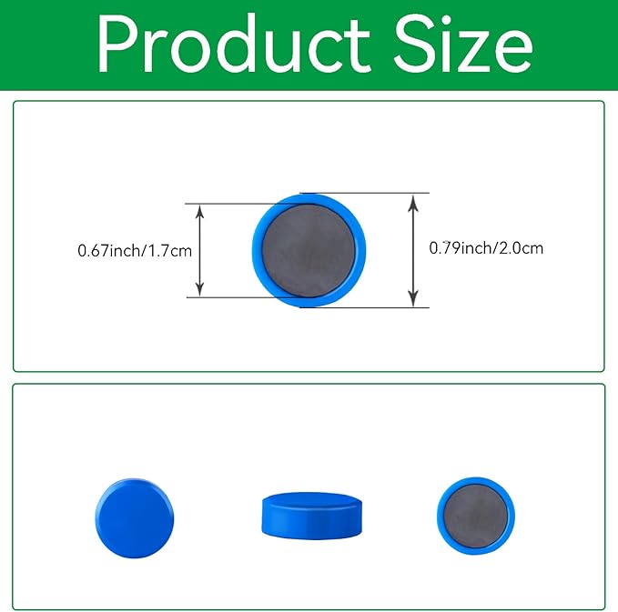 Fridge Magnets, 20 Pcs Small Round Strong Heavy Duty Cute Magnets for Refrigerator, Whiteboard, Locker, Office, Classroom - Blue-DeskLoop Office