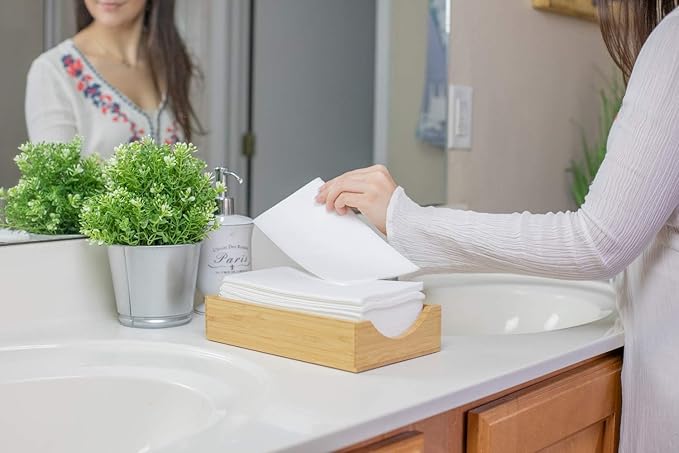 50 Paper Towels Cloth-Like Hand Tissue Paper Napkins, Disposable Hand Towels for Bathroom Guests, Disposable Face Towel for Guest, Washcloths or Dinner Napkin, Made in USA, White-DeskLoop Office