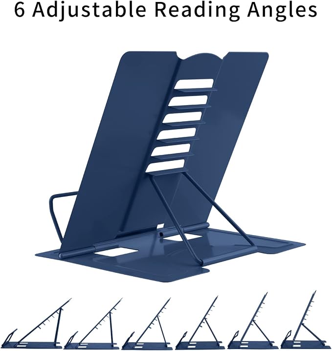 MSDADA Book Stand Metal Reading Rest Book Holder Adjustable Cookbook Documents - Image 3