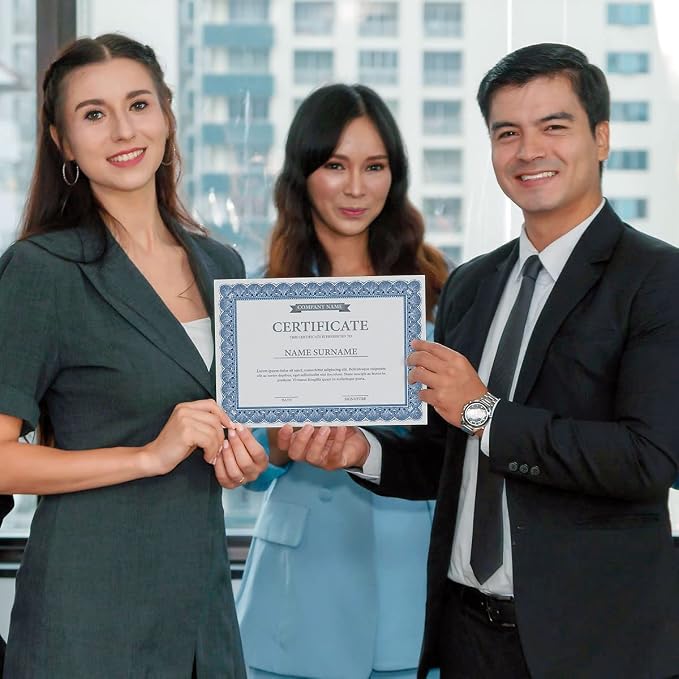 Elite Blue & Blue Parchment Certificate Papers - Image 6