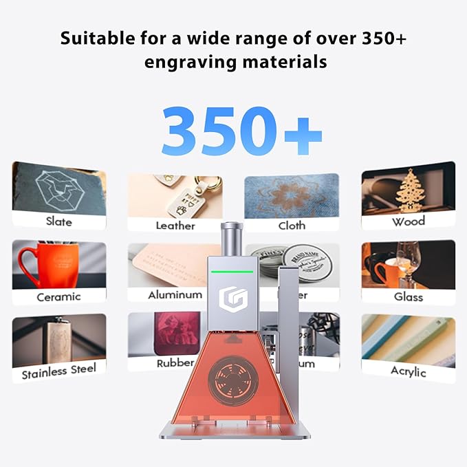 Longer Nano Portable 6W Laser Engraver, 6000mW Output Laser Cutter Machine, DIY Engraver Tool for Wood, Acrylic, Leather, Cloth, Metal, Ceramics,5000mm/s High-Speed-DeskLoop Office