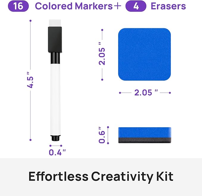 16 Pcs Colorful Magnetic Dry Erase Markers - Image 2
