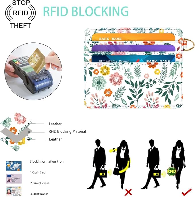 Slim Minimalist Front Pocket RFID Blocking Credit Card Holder Small Wallet Cute - Image 4