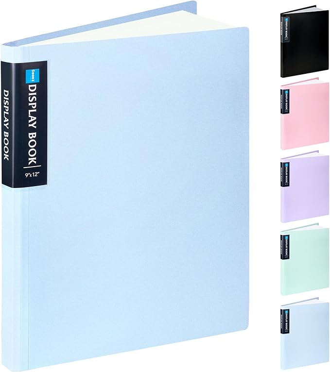 Sooez Art Portfolios 9"x12", 40 Pockets Large Portfolio Folder Display 80 Pages by Sooez