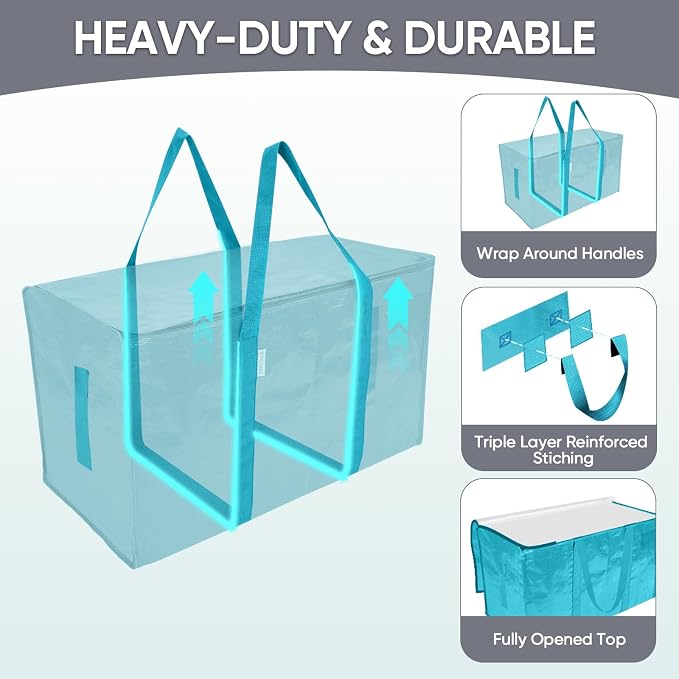 TICONN 4 Pack Extra Large Moving Bags Heavy Duty - Image 3