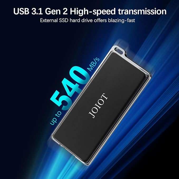 250GB SSD External Hard Drive,Up to 540MB/s,USB 3.1 Gen2,External Solid State Drive Compatible with PS4 / PS5 / Windows/Mac-DeskLoop Office
