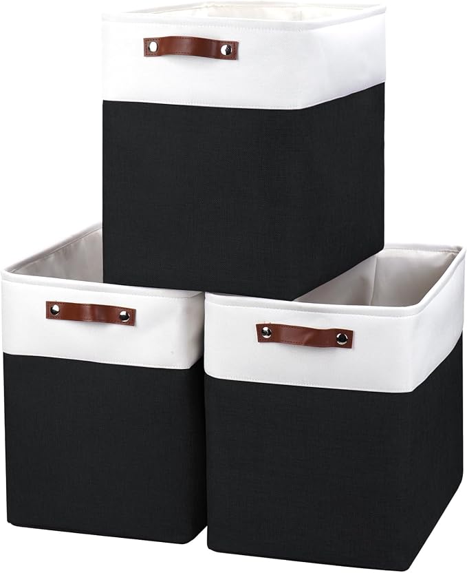 Bagnizer Large Fabric Storage Baskets | 50L Storage Bins, Decorative Linen by Bagnizer