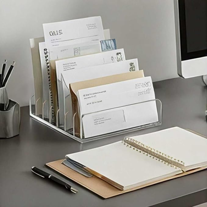 2 Pcs Acrylic Mail Organizer, 7 Slots Mail Holder, Mail Organizer - Image 7