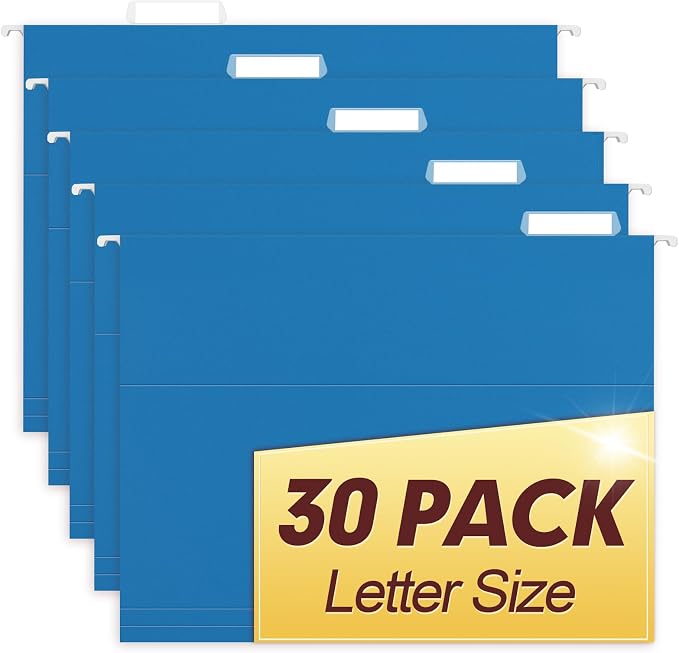 HERKKA Hanging File Folders, 30 Pack Reinforced Letter Size Hanging Folders by HERKKA