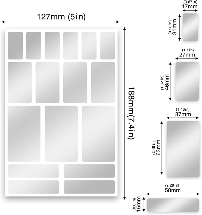 JIEHENG 170Pcs Brightsilver Removable Labels - Image 6