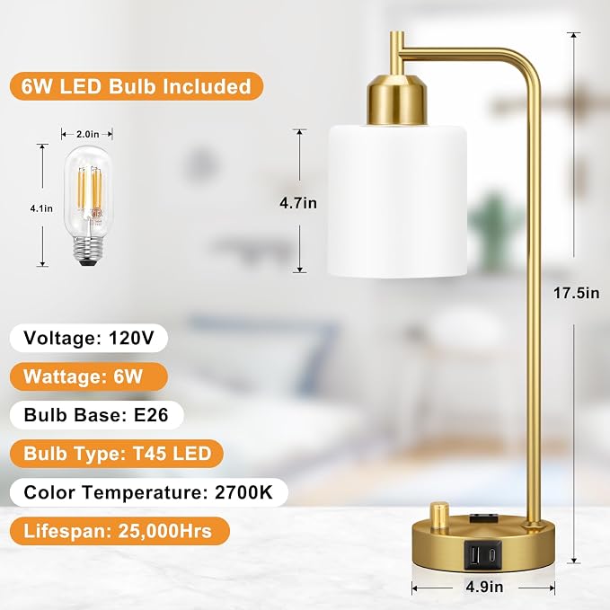 Innqoo Gold Lamp for Bedroom - Image 7
