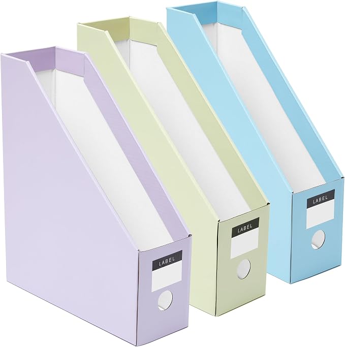 Y YOMA Cardboard File Magazine Holder, Pastel Color, 12 Pack Desktop Binder by YYOMA