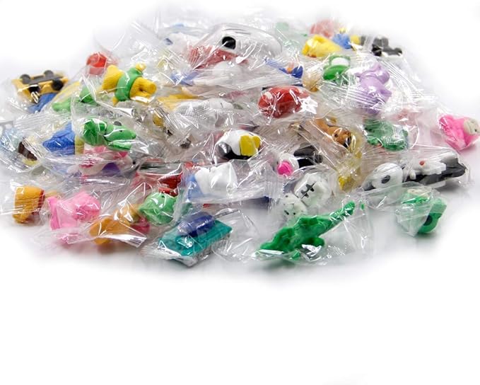 72 Pcs Assorted Animal Pencil Erasers Desk Pets, Bulk Mini Pencil Erasers Gifts for Classroom Prizes Reward Goodie Bag Easter Egg Fillers Party Favors (Animal and Car)-DeskLoop Office
