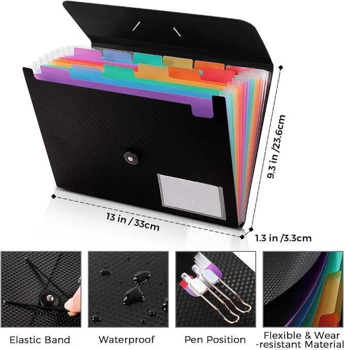 SKYDUE Expanding File Folder, Accordion File Organizer - Image 3