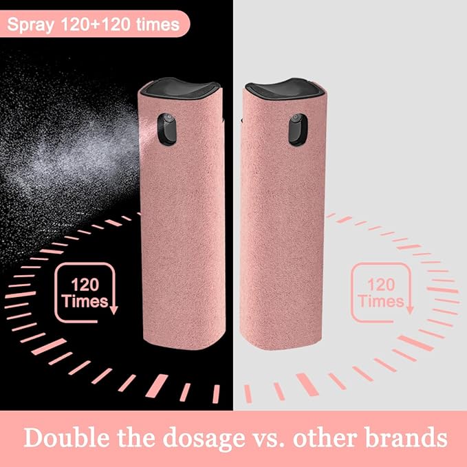 WALRFID 2 Pack Screen Cleaner Spray and Wipe, Computer Laptop Cleaning Kit for Electronic iPad, iPhone, Cellphone, Monitor, MacBook Pro, Car Display, Tablet, TV Flat Screens, Pink-DeskLoop Office