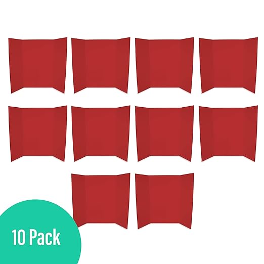 Flipside Products 36” x 48” Foam Project Boards for Presentations, Science Fair, School Projects, Event Displays and Trifold Picture Board - Red - 10 Pack-DeskLoop Office