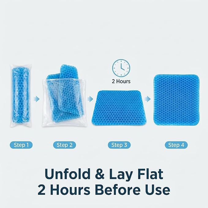 QWORK Gel Seat Cushion, Gel Cushion, Cool & Breathable & Non-Slip - Image 3