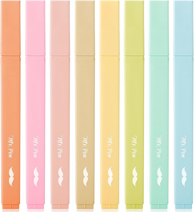 Mr. Pen- Aesthetic Highlighters No Bleed, 8 Pack, Cute Highlighters Assorted by MrPen
