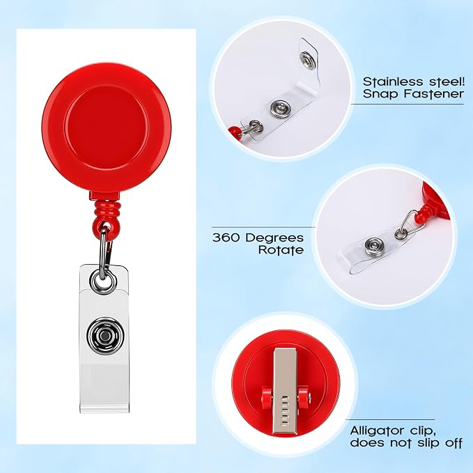Zonon 50 Pcs Retractable Badge Holder Reels - Image 3