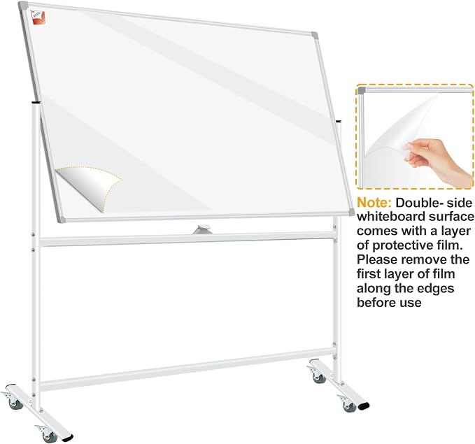 BSTPCOO Double-Sided Mobile Whiteboard 48 x 36, Rolling Magnetic Board - Image 8