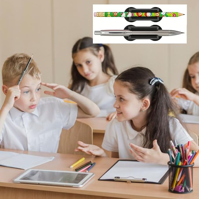 40 PCS Adhesive Pencil Holders for Desk, Flexible Pen Holder - Image 7