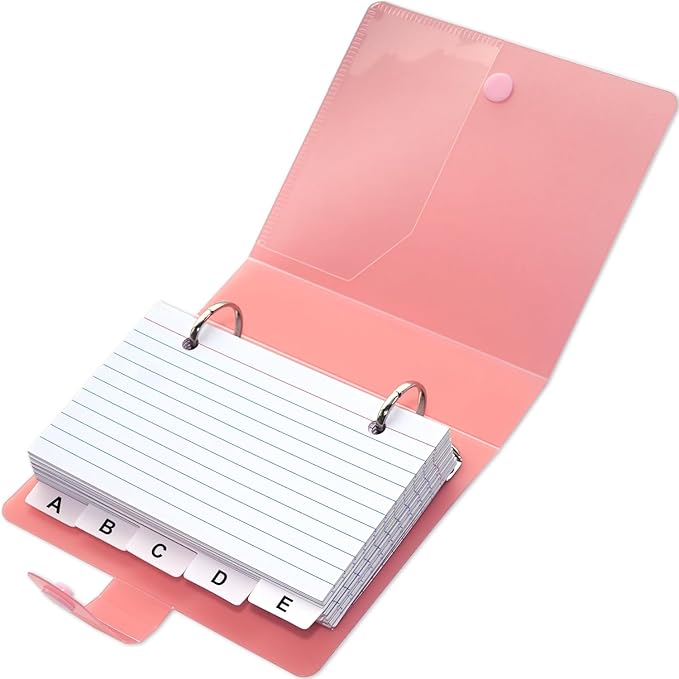 3x5 Lined Index Cards with Ring Binder Holder and Dividers, 100 Ruled Cards by Unknown