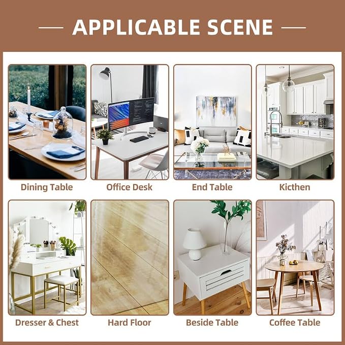 Warmstar Clear Table Cover Protector 24 x 48 Inch, 2mm Thick Plastic Table - Image 7