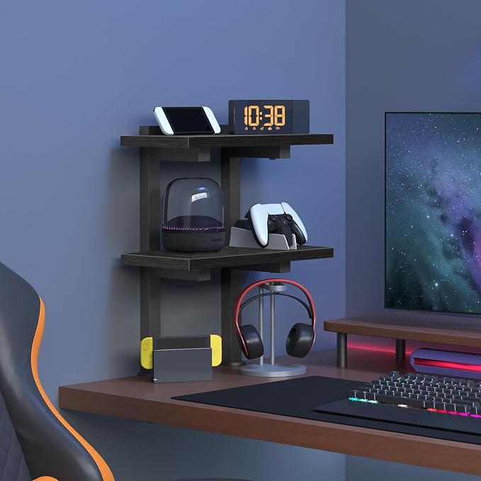 MAHANCRIS Clamp On Desk Organizer, 2-Tier Desktop Bookshelf, Adjustable Desk - Image 4