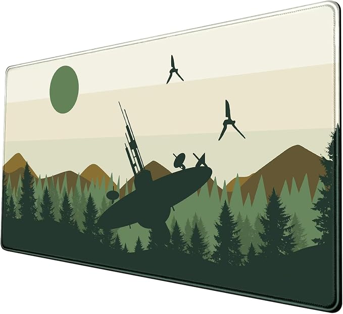 Spaceship XXL Large Gaming Mouse Pad Desk Mat Pad Non-Slip Rubber Base Desk Matt by Nasdalgias