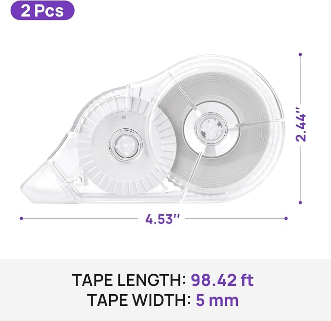 2 Pcs Correction Tape, 98.43 Ft White Wrong Out Tear-Resistant Bulk, Instant - Image 2