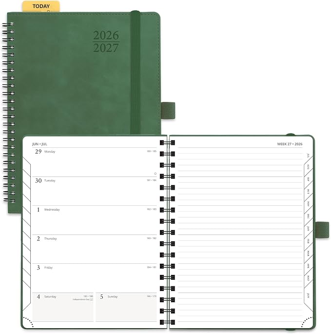 POPRUN Weekly Planner 2026-2027, 6.5" x 8.5", Academic Weekly and Monthly by POPRUN